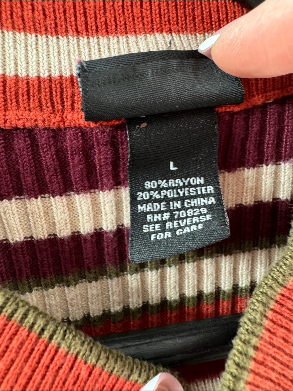 Rue21 Striped Ribbed Sweater Tank Top – Women's Large - Picture 5 of 8